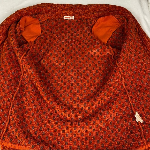 Vintage Mondi Rust Orange Textured Plush Cardigan Shawl Collar Size 36 - Picture 11 of 13